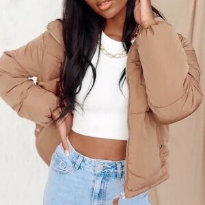 12th Tribe Tan Puffer Jacket